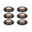 Kit Spot encastré LED Cole Coin Kit de 6 IP44 88mm Coin 6x6W 6x470lm 230V gradable 2700K Noir mat Six spots encastrés ronds noirs mats avec lumière LED blanc chaud pour éclairage de plafond moderne