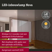 LED-inbouwlamp 3-Step-Dim Nova Coin Basisset zwenkbaar hoekig 84x84mm 50° Coin 3x6W 3x470lm 230V dimbaar 2700K Wit mat