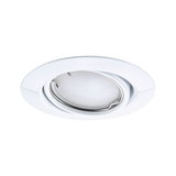 Round white metal recessed spotlight with adjustable LED lamp for flexible lighting solutions