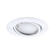 Rund weißer Einbaustrahler aus Metall mit schwenkbarem Spot für flexible LED-Beleuchtung
