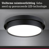Ronde zwarte LED-plafondlamp met witte diffuser voor uniforme ruimteverlichting