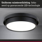 Zwarte LED-plafondlamp met gelijkmatige ruimteverlichting en modern design voor binnen