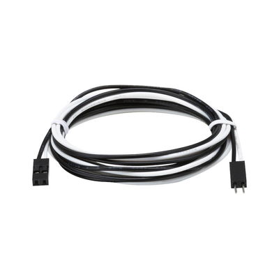 Black and white connector cable with two plugs for LED lighting systems