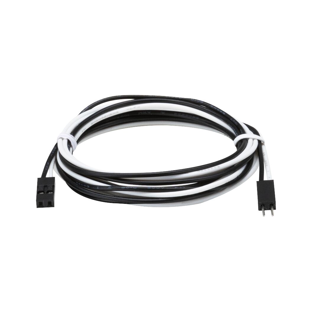 Black and white connector cable with two plugs for LED lighting systems