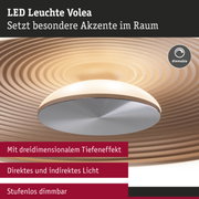 LED Leuchte Volea mit dreidimensionalem Tiefeneffekt in Beige und Grau, dimmbare Deckenleuchte