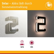 Solar LED Hausnummernleuchte inkl. wechselbarer Akku Nummer 2 IP44 3000K 6lm Schwarz