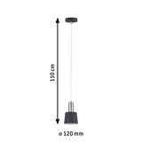 Moderne Pendelleuchte aus Metall in Anthrazit mit 110 cm Länge und 12 cm Durchmesser