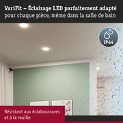 Spots LED VariFit encastrés IP44, résistants aux éclaboussures et à la rouille pour éclairage salle de bain