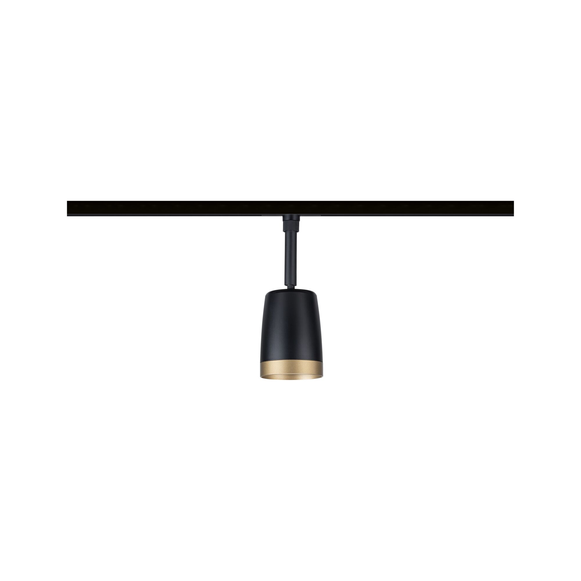 Sort metal LED-skinne spotlight med guldkant til moderne indendørs belysning