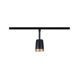 Sort metal LED-skinne spotlight med guldkant til moderne indendørs belysning