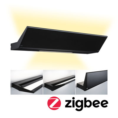 Applique murale LED noire en métal avec lumière blanc chaud et fonction Zigbee pour éclairage intelligent