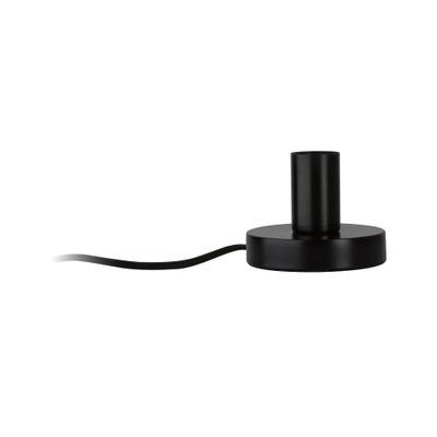 Douille de lampe ronde noire en métal avec câble pour LED, design minimaliste