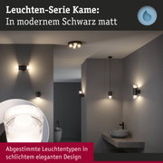 Leuchten-Serie Kame in mattem Schwarz mit abgestimmten Leuchtentypen für elegantes Bad-Design