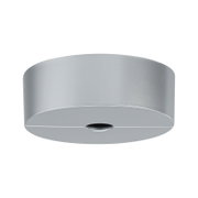 Round grey aluminium housing with central opening for LED lighting, modern design fixture