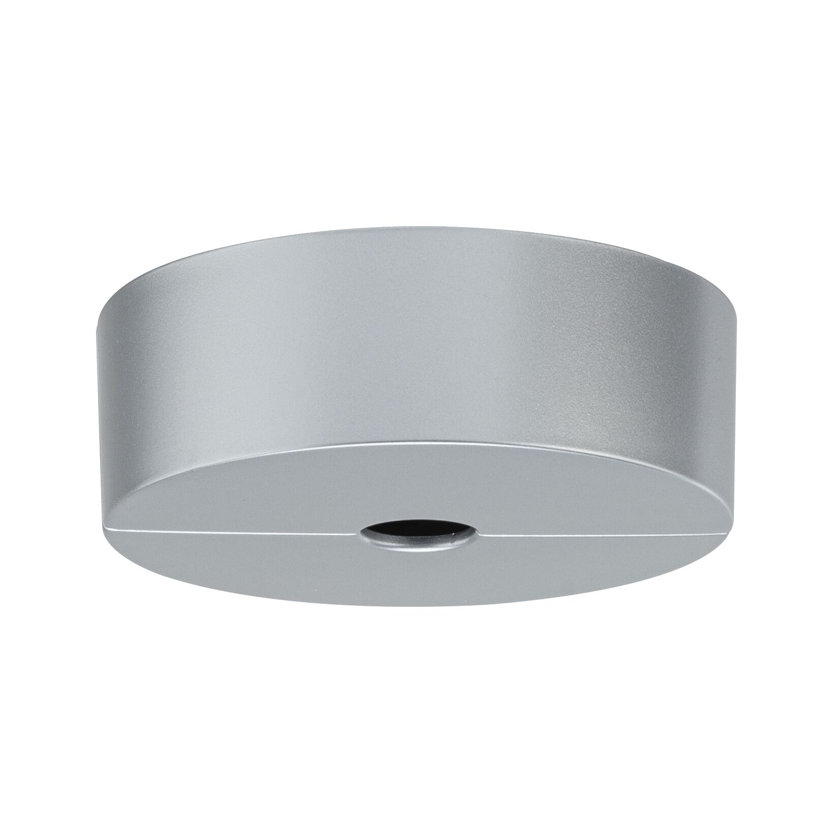 Rundes graues Aluminium-Gehäuse mit mittiger Öffnung für LED-Beleuchtung, modernes Design