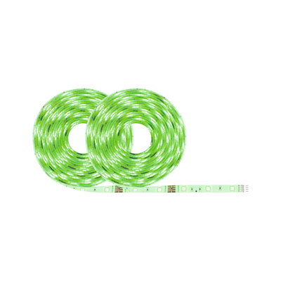 Two green LED light strips made of flexible material for decorative lighting and room accents