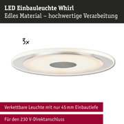 LED Einbauleuchte Whirl in Weiß mit hochwertiger Verarbeitung und 45 mm Einbautiefe für 230 V Anschluss