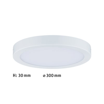 Round white LED ceiling light with 30 mm height and 300 mm diameter for modern lighting