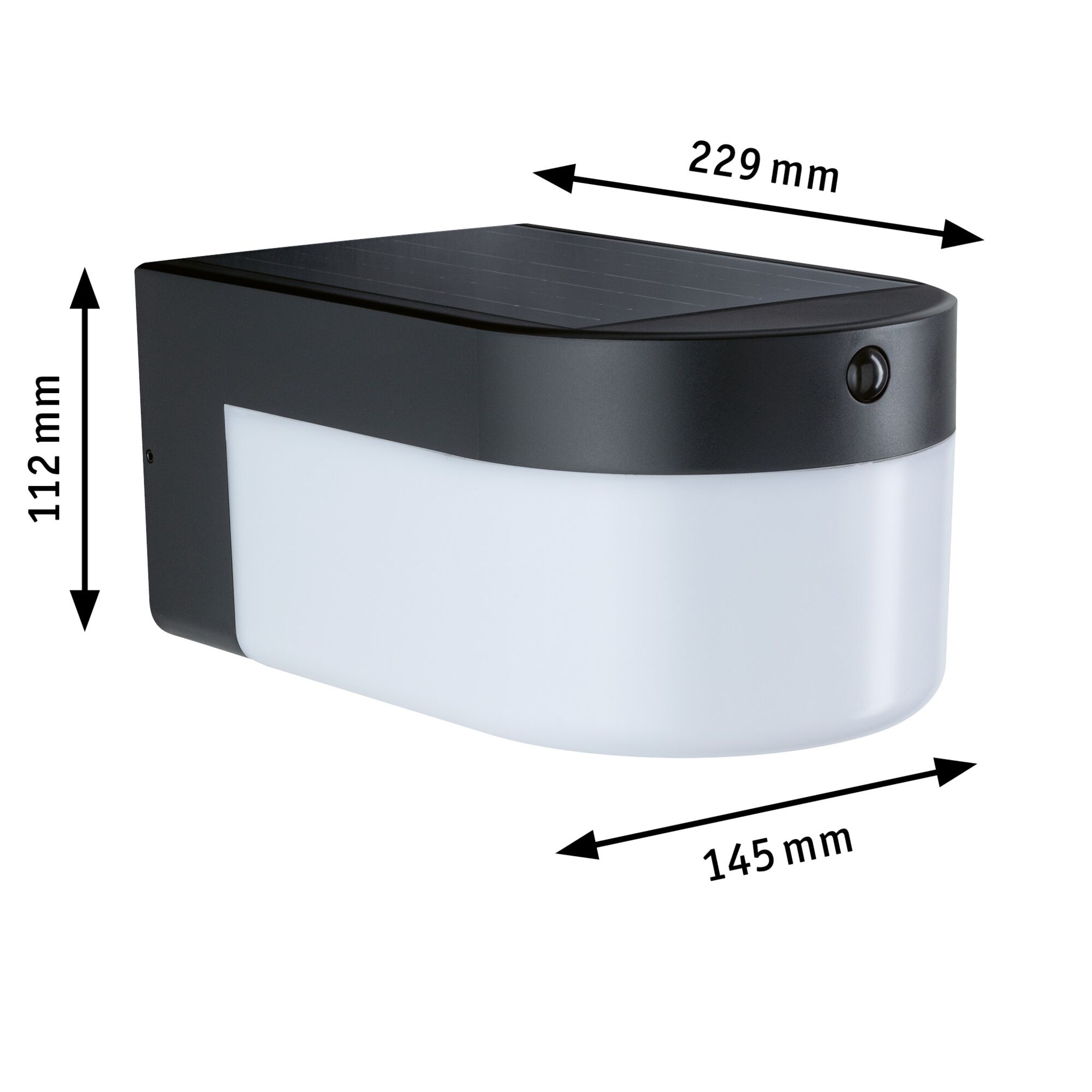 Hybrid Applique d'extérieur LED Calyne House 230V + Solaire IP44 carré 145x229mm 3000K 2,3W 230lm 230V Noir