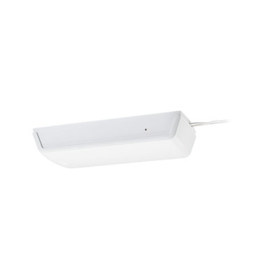 White LED under-cabinet light made of plastic with cable for versatile lighting solutions