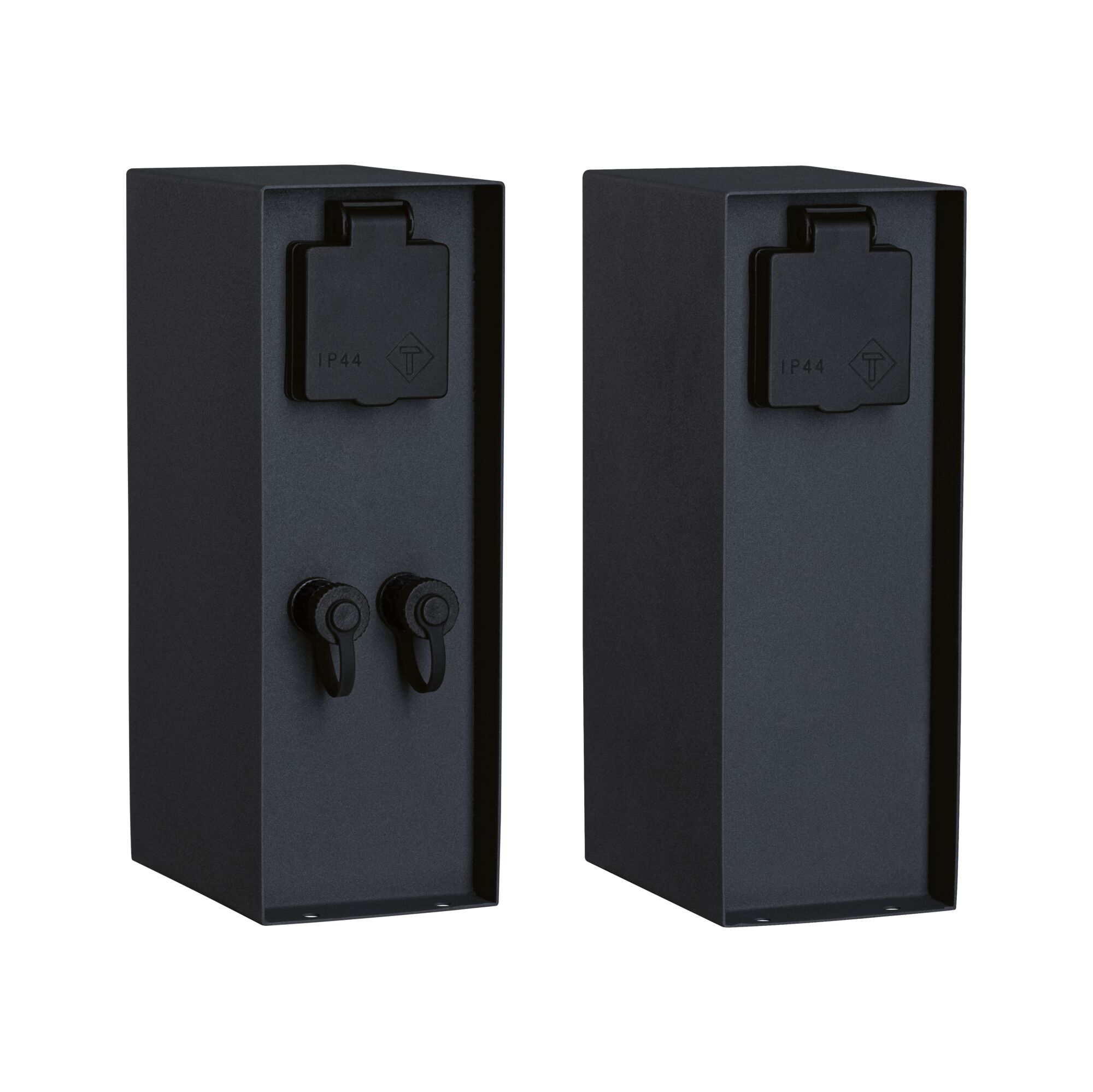 Plug & Shine Contactdooszuil Rio met transformatoren IP44 Antraciet