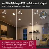 Éclairage LED VariFit avec température de couleur réglable de 2000K à 4000K pour pièces à vivre