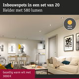 Set van 20 warm witte inbouwspots met 580 lumen voor sfeervolle verlichting bij 3000 K