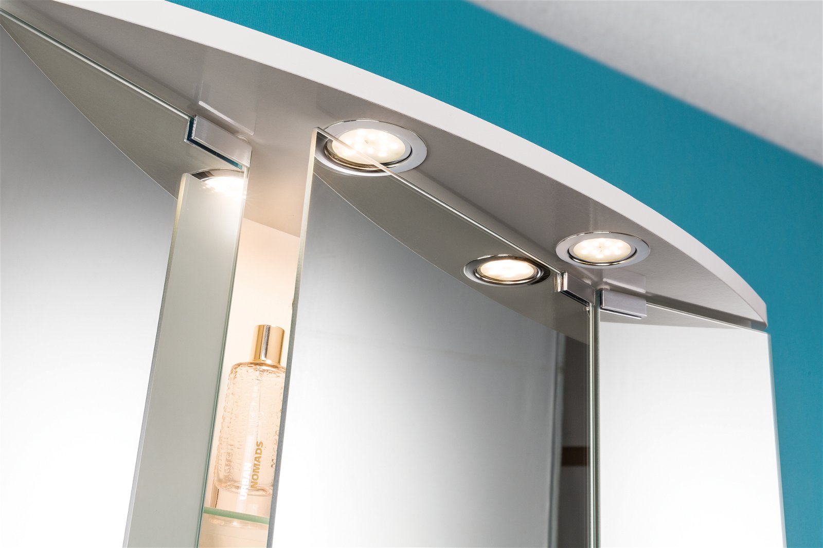 Éclairages encastrés LED pour meubles Micro Line Kit de 3 rond 65mm 3x4,5W 3x580lm 230V 2700K Chrome