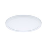 Round white LED ceiling light with flat design made of plastic for modern indoor lighting