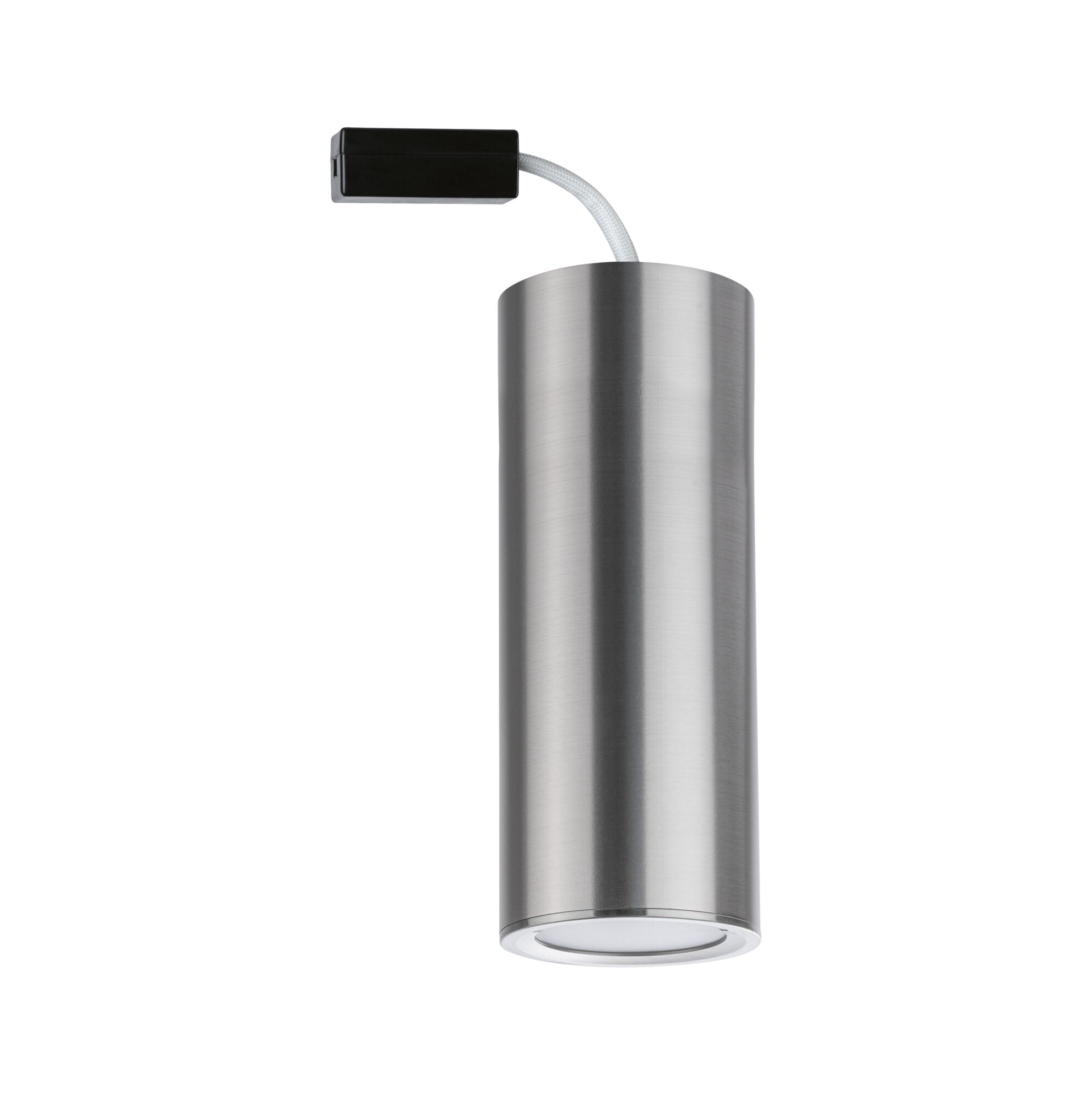 Zylindrischer LED-Einbaustrahler aus gebürstetem Edelstahl in Silber für moderne Innenbeleuchtung