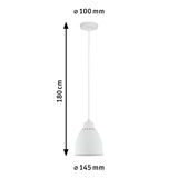 White metal pendant lamp with 180 cm cable and 145 mm shade diameter, modern LED lighting fixture