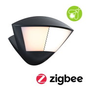 Schwarze LED-Wandleuchte mit dimmbarer Lichtfarbe und Zigbee-Funktion für smarte Beleuchtung