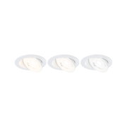 Three white LED recessed spotlights with adjustable heads for modern indoor lighting solutions