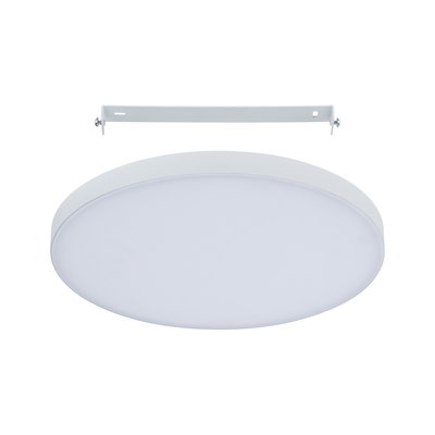 Ronde witte LED-plafondlamp met diffuser en metalen montagesteun voor woonruimtes