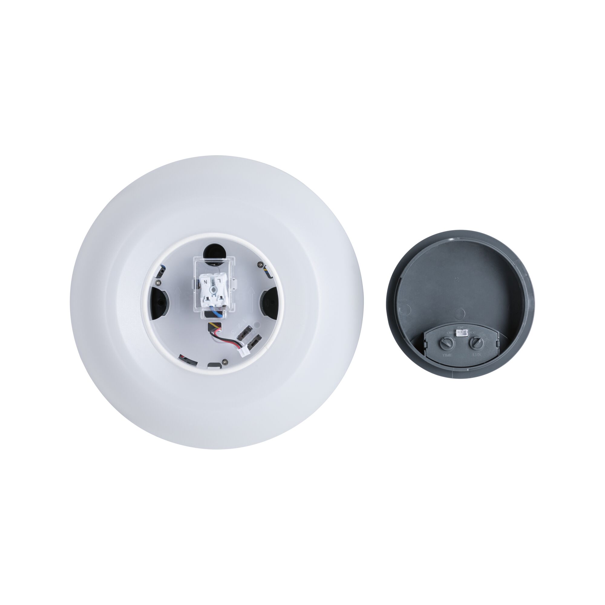 Applique d'extérieur LED Aureva incl. détecteur de mouvement IP65 rond 220mm 2200 - 4000K 20,5W 1630lm 230V Anthracite/Blanc Polycarbonate