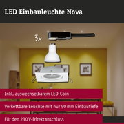 LED Einbauleuchte 3-Step-Dim Nova Basisset schwenkbar eckig 84x84mm 50° GU10 3x6,5W 3x460lm 230V dimmbar 2700K Weiß matt