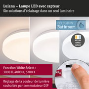 Lampe LED Luiana avec capteur et fonction White Select pour réglage de la couleur de lumière 3000K-5700K