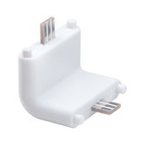 White plastic right-angle connector with metal contacts for LED track lighting systems
