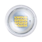Runde LED-Leuchte mit gelben LED-Chips und transparentem Kunststoffgehäuse für energiesparende Beleuchtung