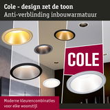 Cole inbouwspot met anti-verblinding in moderne kleurcombinaties voor elke woonstijl