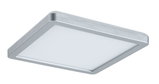 Quadratische Deckenleuchte aus silbernem Metall mit weißem Diffusor für moderne LED-Beleuchtung