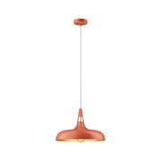 Lampa wisząca z metalu w kolorze pomarańczowym z złotym wnętrzem, nowoczesna lampa sufitowa do salonu