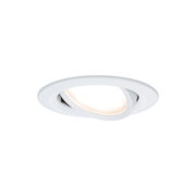 White metal LED recessed spotlight with adjustable head for versatile indoor lighting