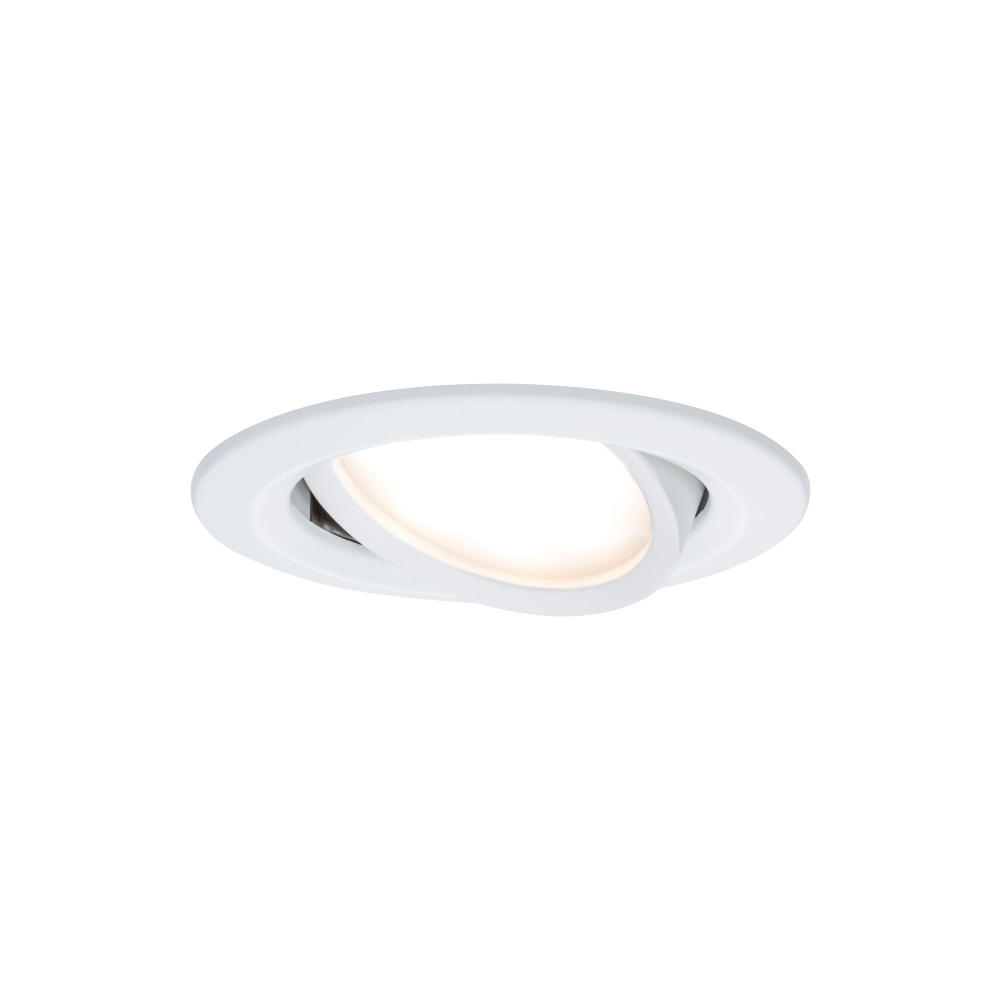 Weißer LED-Einbaustrahler aus Metall mit schwenkbarem Kopf für flexible Raumbeleuchtung