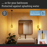 Bathroom with IP44 splash-proof lighting, modern mirror and sink for safe wet area use