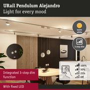 URail Pendulum Alejandro ceiling light with warm white LED and integrated 3-step dim function in modern dining room