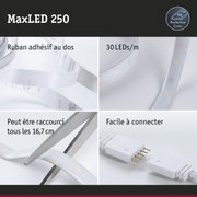 Bande LED MaxLED 250 avec protection, 30 LEDs/m, ruban adhésif et découpe facile