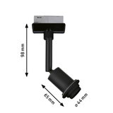 Spot LED noir en métal de 98 mm de long et 65 mm de large pour éclairage moderne