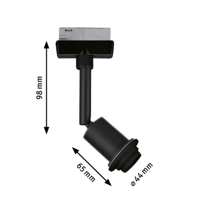 Spot LED noir en métal de 98 mm de long et 65 mm de large pour éclairage moderne