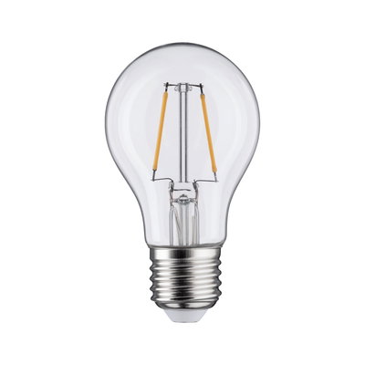 Classic LED light bulb with clear glass and silver screw base for energy-efficient lighting